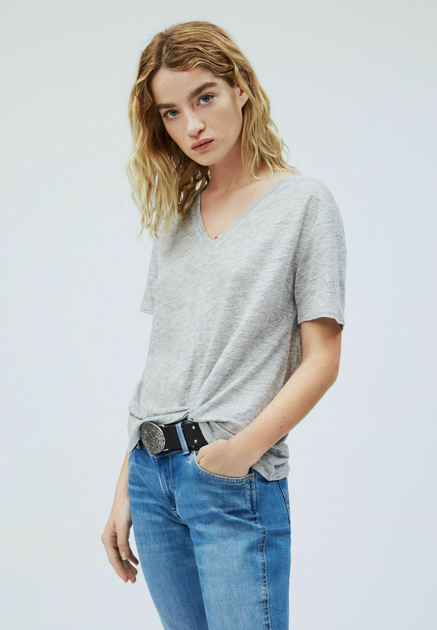 Pepe Jeans DAPHNE - Basic T-shirt - gris marl/mottled grey - Zalando.de