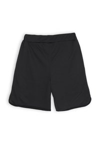 Pantaloni sportivi neri realizzati in tessuto a rete leggero e traspirante, con vita elastica e vestibilità comoda.