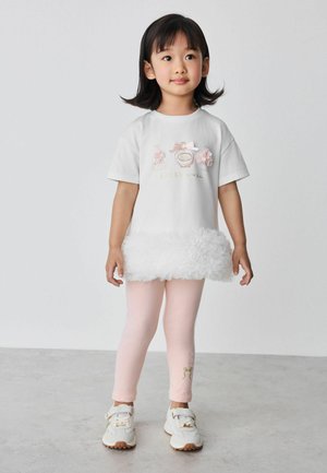 Baker by Ted Baker, REGULAR FIT - 2 PIECE RUFFLE MESH HEM T-SHIRT & LEGGINGS SET - Legíny – nohavice - pink