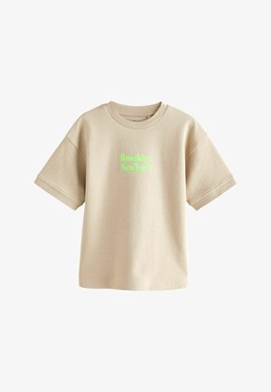 Next, REGULAR FIT - GRAPHIC HEAVYWEIGHT SHORT SLEEVE T-SHIRT - Print T-shirt - stone brooklyn