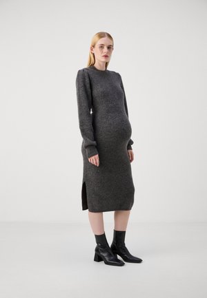 VMMVILLA O NECK  - Gebreide jurk - dark grey melange