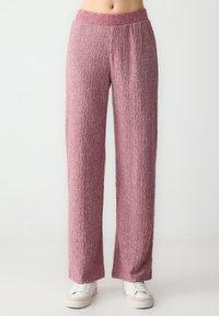 COMFORT - Pantaloni - burgundy melange
