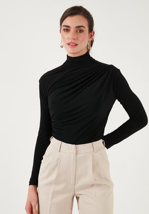 LELA SLIM FIT - Long sleeved top - black