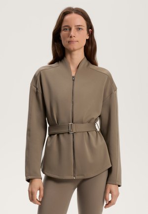 NEOPRENE-EFFECT WITH BELT - Veste légère - beige
