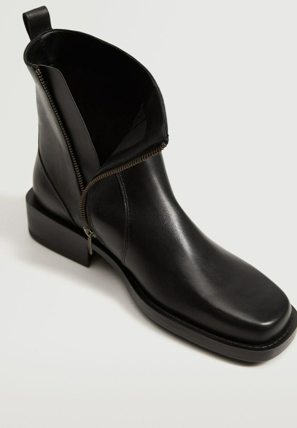 mango black ankle boots