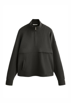 OYSHO SOFT TOUCH ZIP - Mikina - mottled dark grey