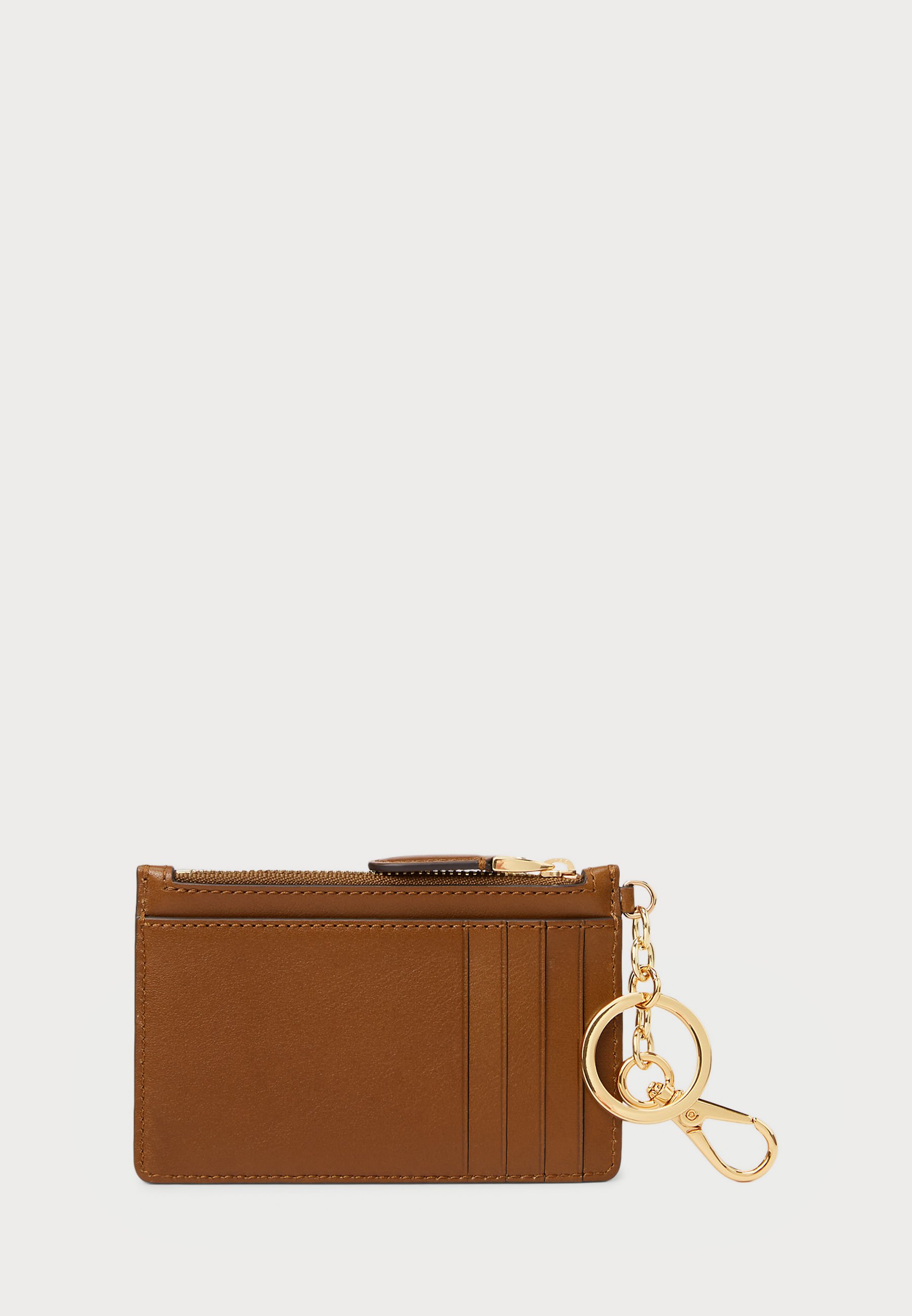 Lauren Ralph Lauren LEATHER ZIP CARD CASE - Wallet - brown/tan