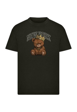NY CROWNED BEAR - T-shirt med print - black