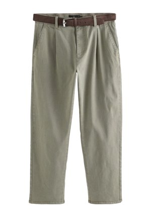 Next, REGULAR FIT - BELTED TROUSERS  . - Broek - stone