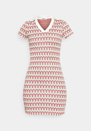 COLLAR FITTED DRESS WITH DEEP V NECK - Cocktailkjole - red multi flower