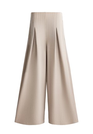 OYSHO, SOFT-TOUCH WIDE LEG TROUSERS - Pantalon classique - soft mink