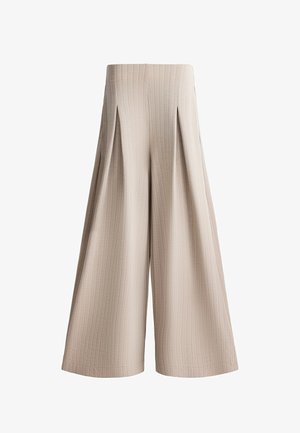 OYSHO, SOFT-TOUCH WIDE LEG TROUSERS - Pantalon classique - soft mink