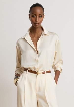 Lauren Ralph Lauren, RELAXED FIT SATIN CHARMEUSE SHIRT - Blusa - mascarpone cream