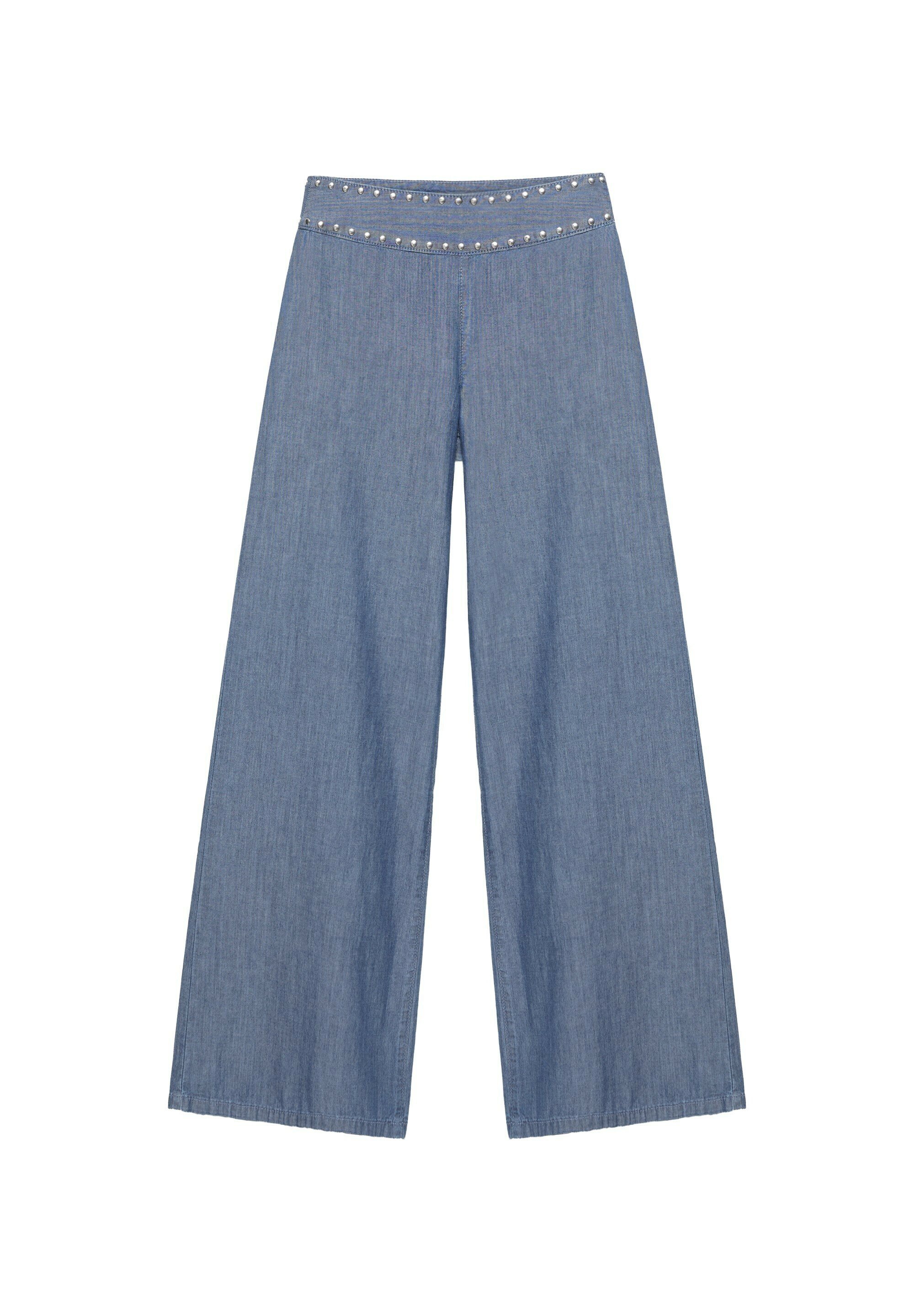 Wide-Leg Studded Jeans