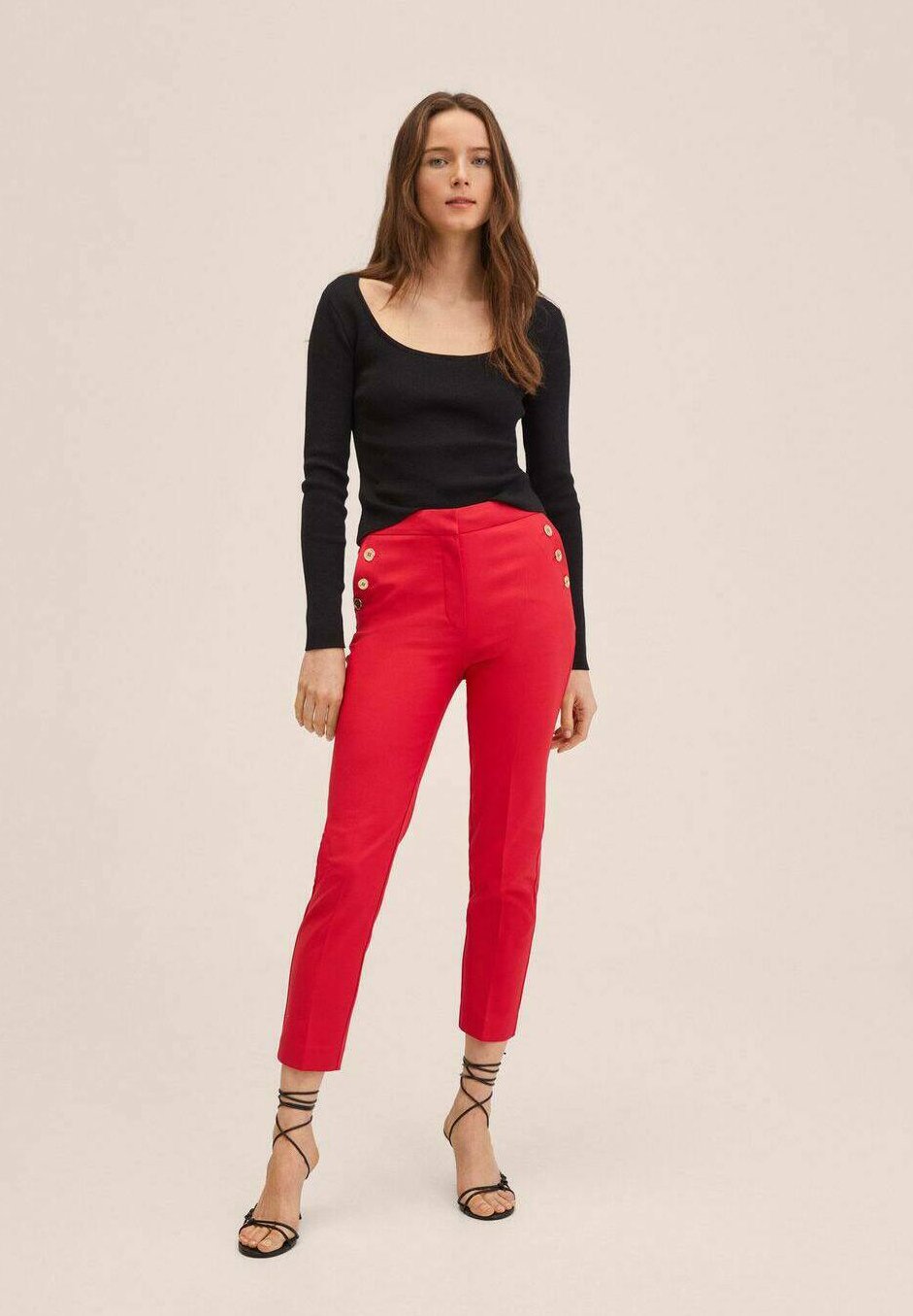 Mango BOTONES - Pantalones - red/rojo - Zalando.es
