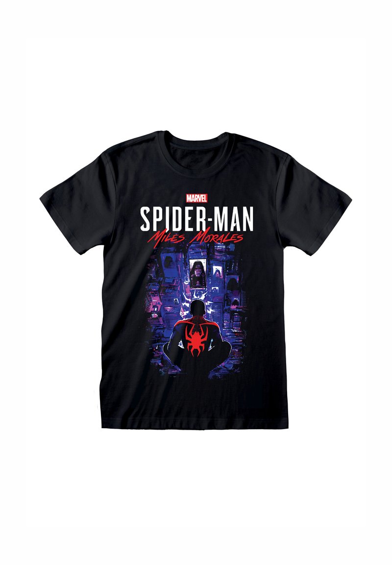 Henry Tiger MARVEL SPIDERMAN - MILES MORALES CITY OVERWATCH - Triko s potiskem - black