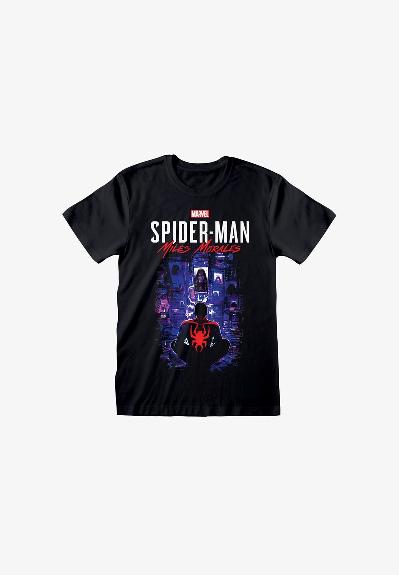Henry Tiger MARVEL SPIDERMAN - MILES MORALES CITY OVERWATCH - Triko s potiskem - black