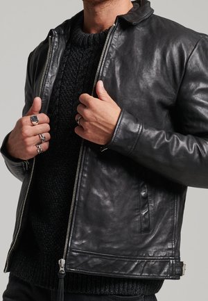 Lederjacke - black