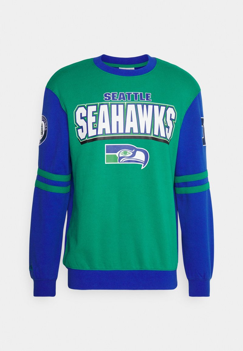 Mitchell u0026 Ness SEATTLE SEAHAWKS NFL ALL OVER CREW - Zip-up sweatshirt -  kelly green/green - Zalando.co.uk