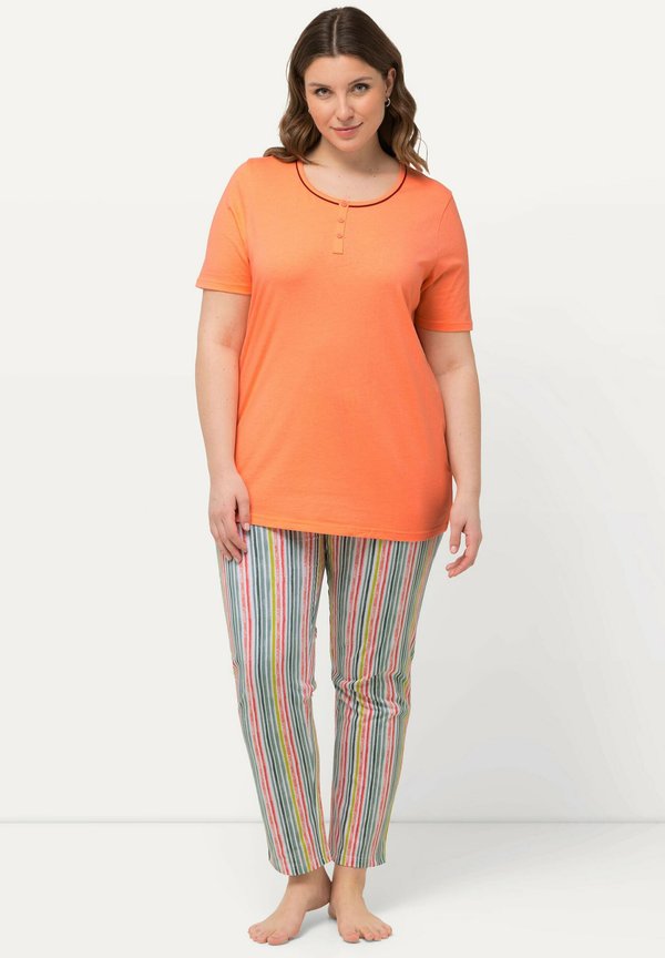 STRIPED SHORT SLEEVE - Nachtwäsche Set - light coral