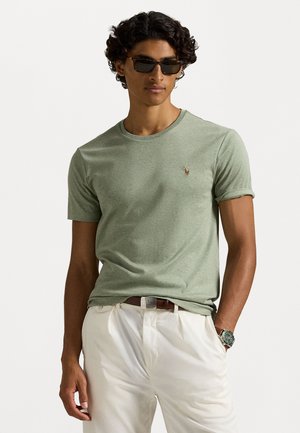 CUSTOM SLIM FIT SOFT COTTON T-SHIRT - Pamata T-krekls - greenery heather