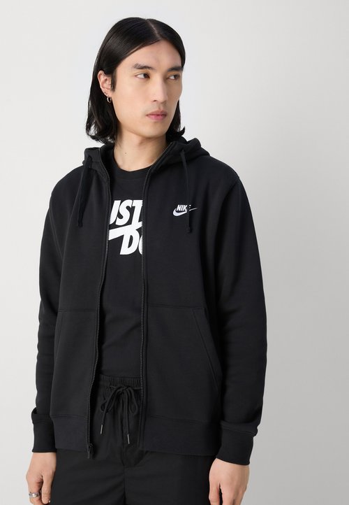 Nike Sportswear Club Fleece Full-Zip Hoodie Black/Black/White — photo 6