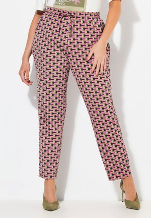 Ulla Popken GRAPHIC - Trousers - pink