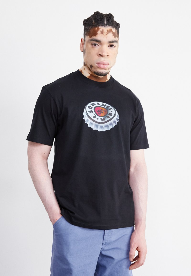 Carhartt WIP BOTTLE CAP - Camiseta estampada - black