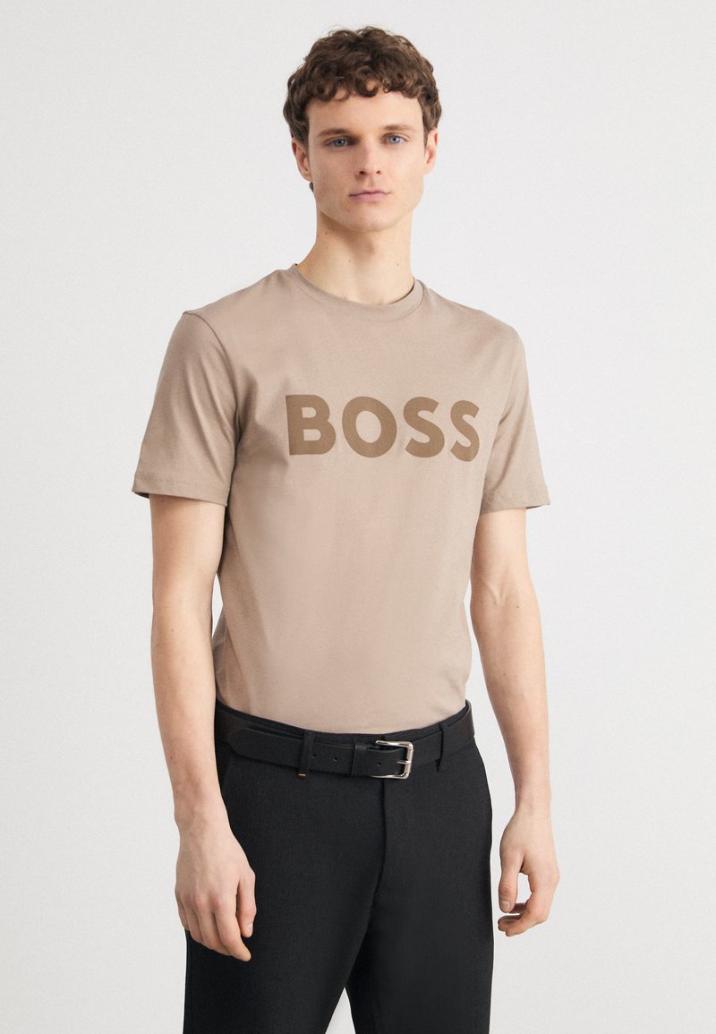 BOSS - THINKING - Tricou cu imprimeu - open brown, Extindeți