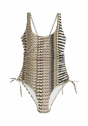 REGULAR FIT - RUCHED TUMMY CONTROL SCOOP - Plavky - brown multi animal