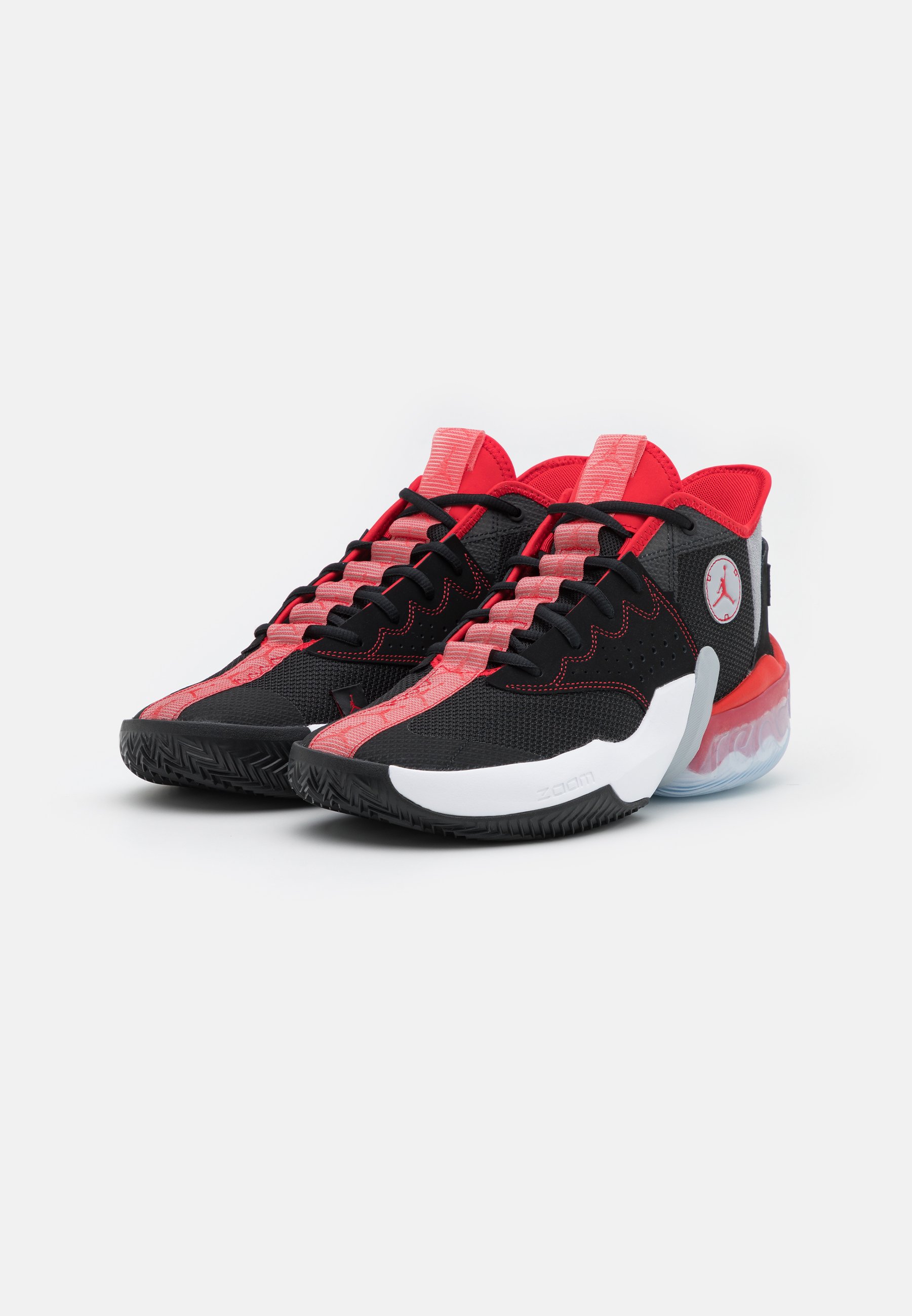 Jordan JUMPMAN DIAMOND 2 MID - Basketball shoes - black/university red/wolf  grey/black - Zalando.co.uk