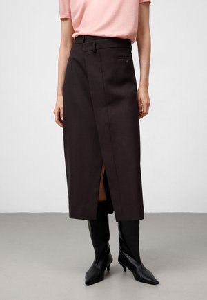 ASYMMETRIC TAILORED - Wikkelrok - brown