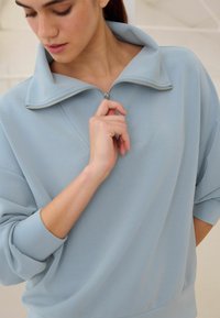 Next SOFT TOUCH QUARTER ZIP - Collegepaita - pale blue
