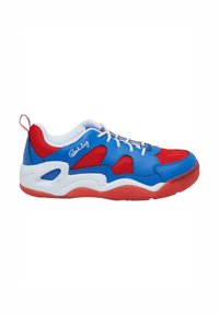 Sinine sünteetiline ülemine osa, punased võrkkanga aktsendid, valged paelad ja valge tallaga sneaker. Omab punast tõmblinti kannal ja logo detaili.