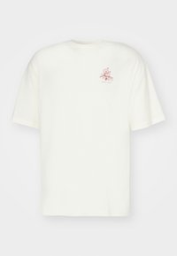 Selected Homme SLHLOOSECORBY NECK TEE - Marškinėliai su spaudiniu - egret
