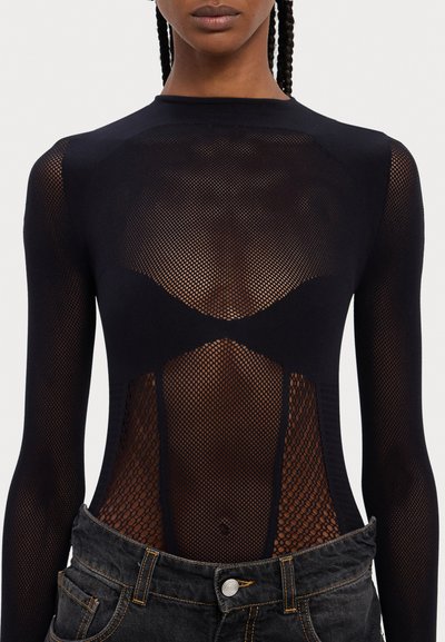 GCDS SEAMLESS LONG SLEEVES BODY - Top s dlouhým rukávem - nero