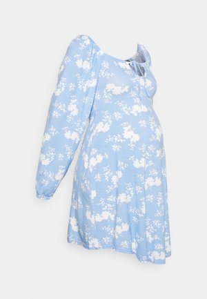FLORAL SKATER MILKMAID DRESS - Vestito di maglina - blue