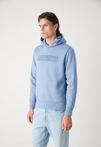 Calvin Klein BOX STRIPED LOGO HOODIE - Kapucni - troposhere
