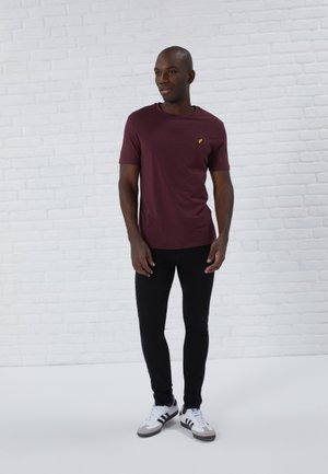 5 PACK - T-shirt - bas - white/khaki/bordeaux/dark blue