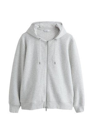 Next, REGULAR FIT - LINEAR TEXTURE THROUGH HOODIE - Lukuga pusa - grey marl