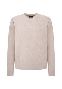 V NECK - Pullover - antique white