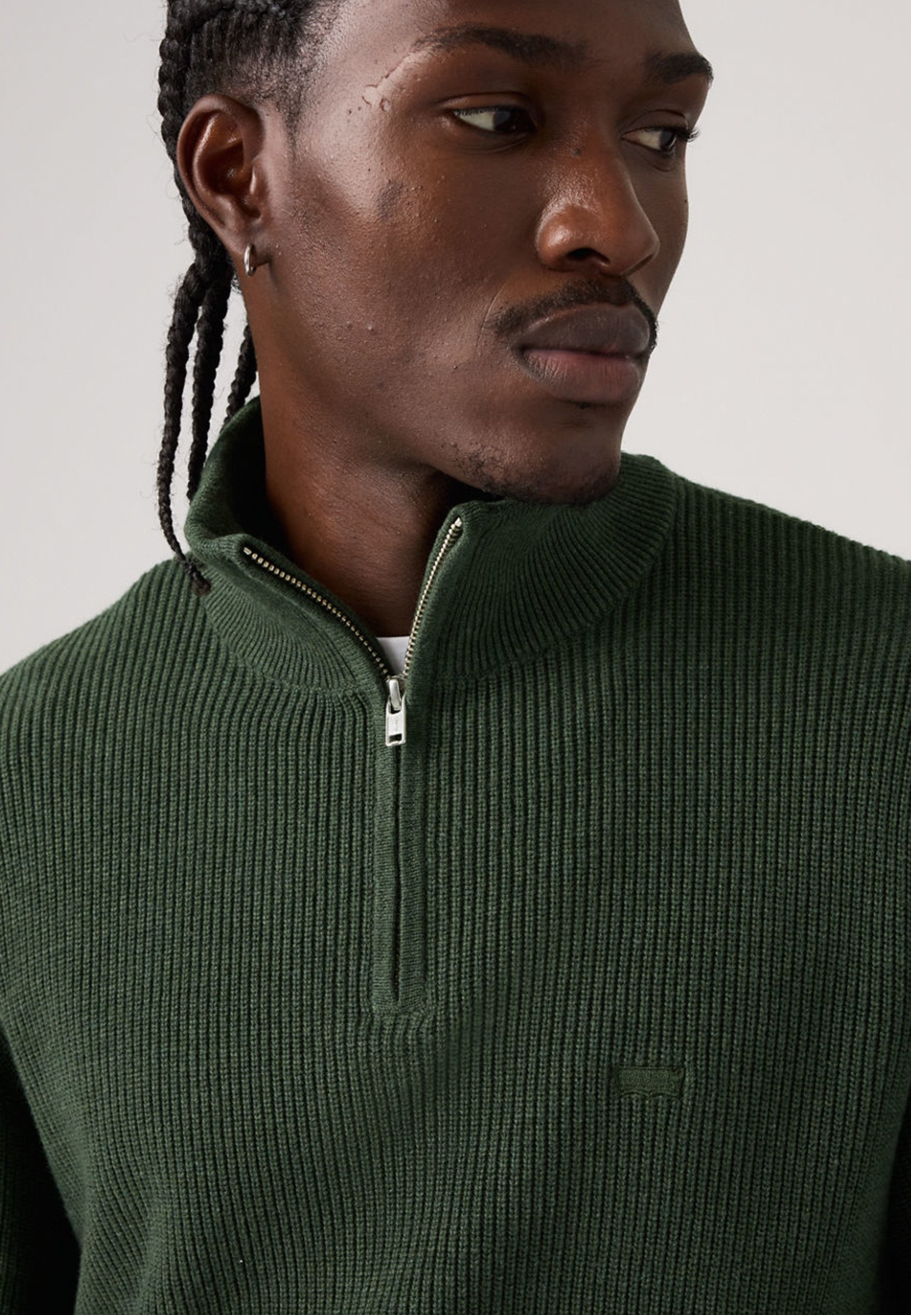 L'Appartement Volume Sleeve Knit カーキ Levi's® HM QUARTER ZIP SWEATER - Jumper - duffel bag heather green