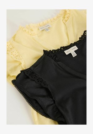 Love & Roses, REGULAR FIT - X2 NOTCH NECK FRILL BRODERIE SLEEVE MINI DRESS . - Freizeitkleid - black and yellow