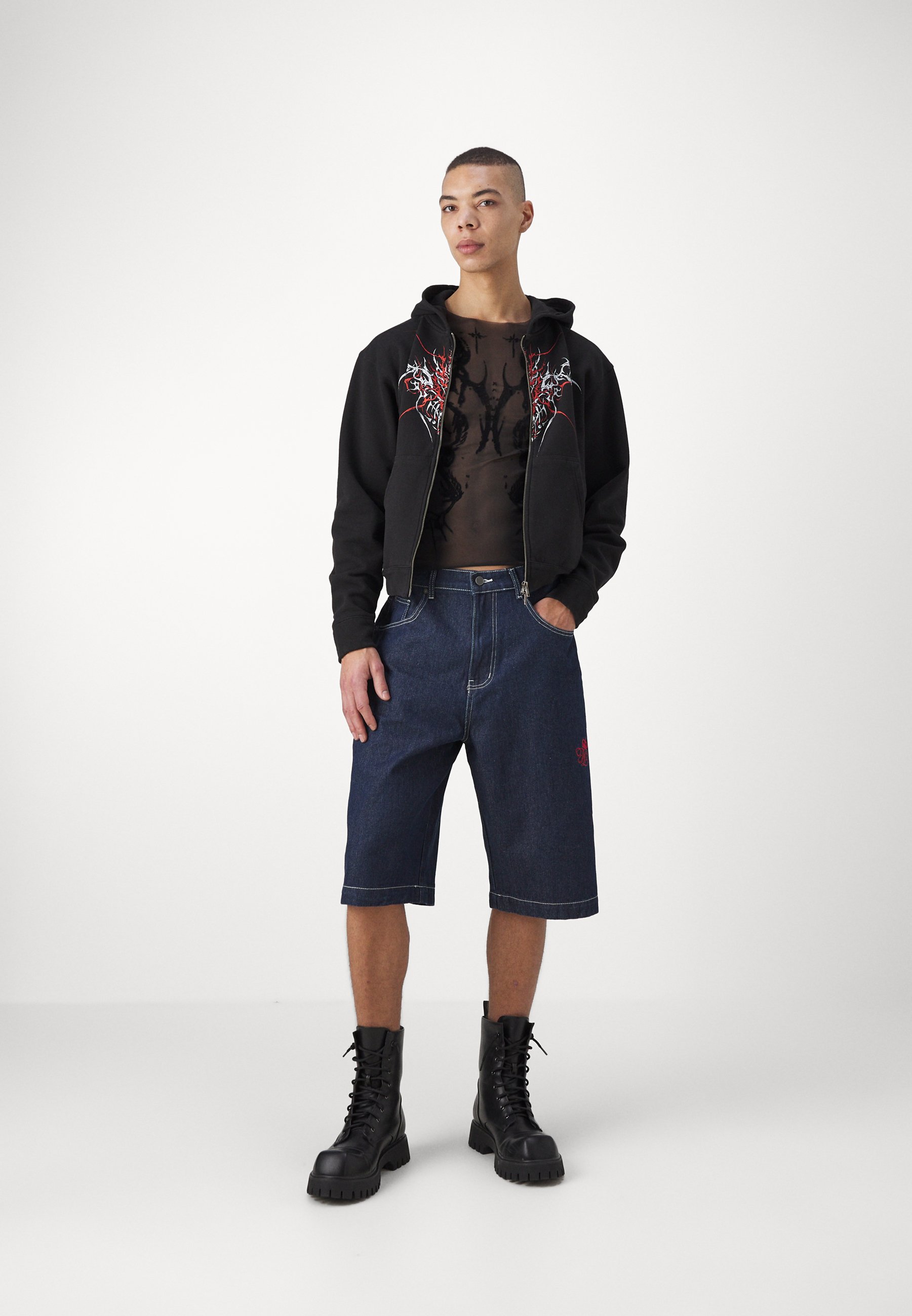 関税送料込【JADED LONDON】Zip Up Hoodie Shop Deep Red Fade Mini Monster Hoodie | Jaded London | Clothing