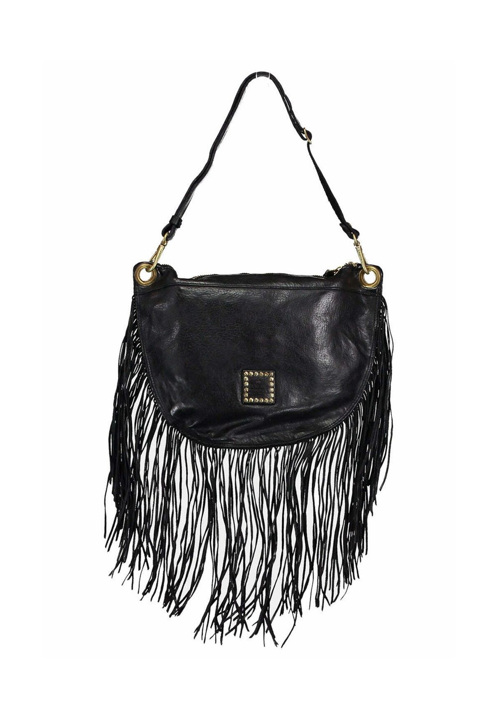 Mezzaluna Borsa Frange Scamosciata Borsa Donna Borse Nere