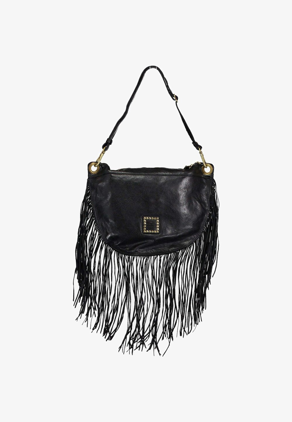 Mezzaluna Borsa Frange Scamosciata Borsa Donna Borse Nere