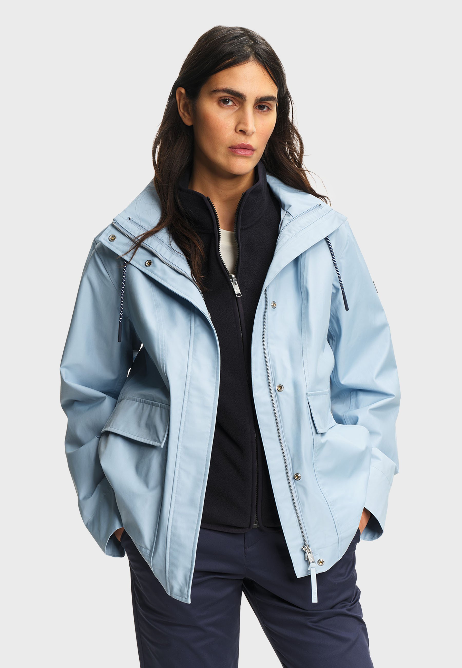 ジャケット・アウター aigle check shell jacket sky light blue Aigle T-KIT - Parka - smokey blue/light blue - Zalando.ie