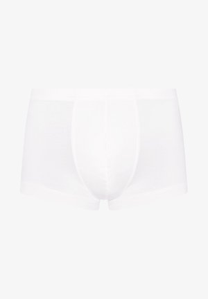 Boxer-briefs en coton blanc avec une texture lisse, offrant une coupe ajustée et un design minimaliste. Aucun logo ni embellissement n'est visible.