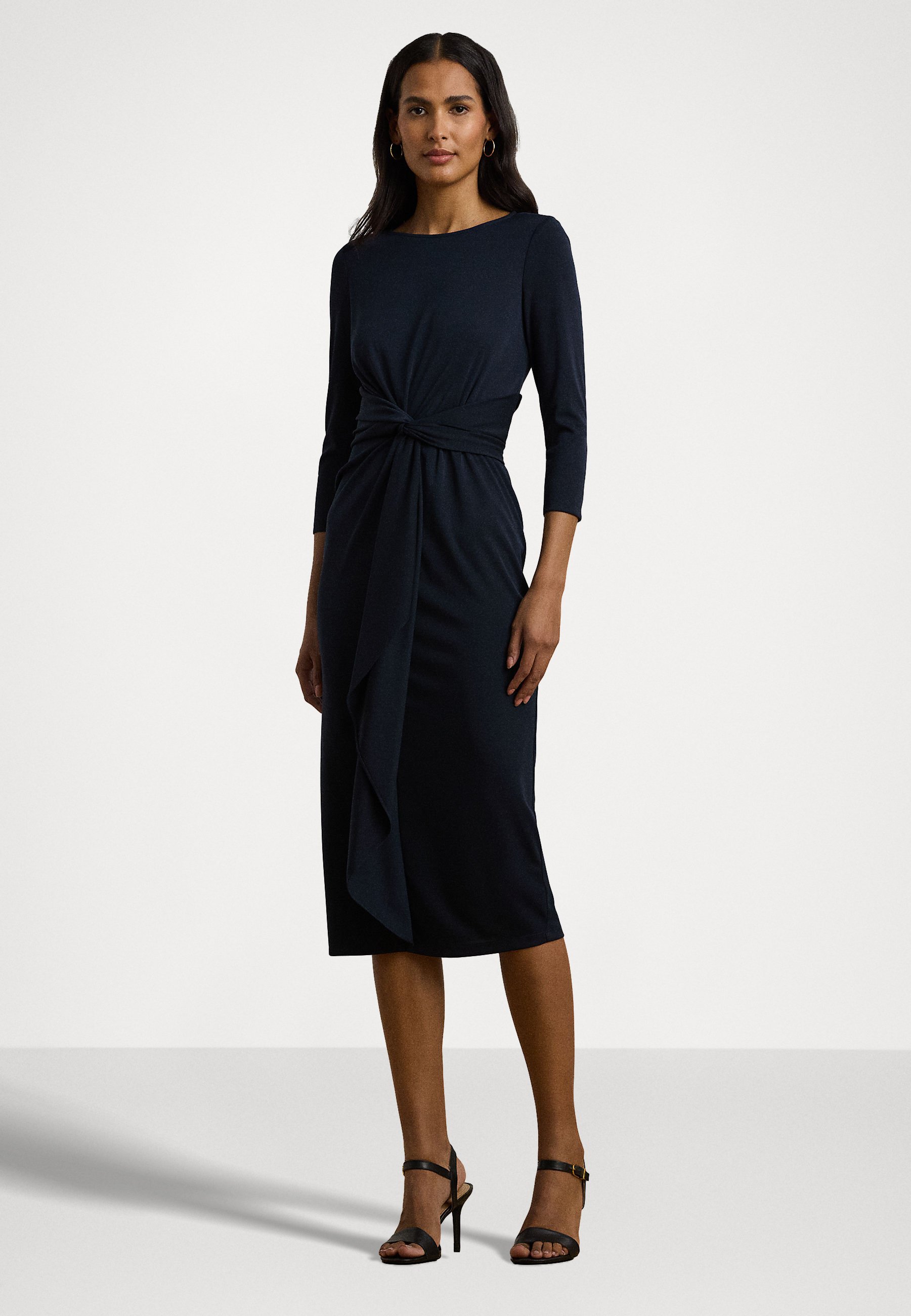 Lauren Ralph Lauren TWIST FRONT STRETCH JERSEY MIDI DRESS - Jersey