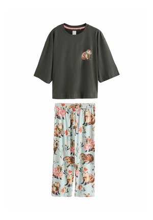 Next, SET - Pyjamas - charcoal grey capybara